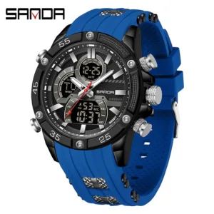 SANDA New 6162 Fashionable Men's Electronic Watch Sports Fashion Multifunctional Waterproof LED Men's Electronic Watch 2025 — image 8