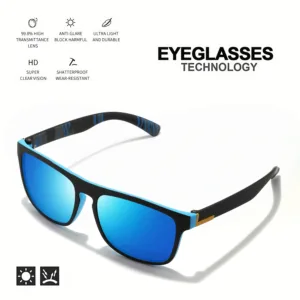 4PCS Men Classical Square Polarized Sports Sunglasses Lightweight PC Frame UV400 for Driving Fishing Cycling Unisex Durability — image 4