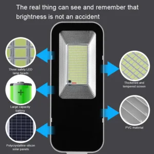 200W Powerful Solar Light Outdoor Solar Street Light 6000mah Waterproof Automatic Dusk to Dawn Street Light For Garage Garden — image 3