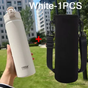 Tyeso 600/750ML Stainless Steel Vacuum Flask With Straw Car Thermal Cup Sports Water Bottle Travel Insulated Cup Thermal Mug — image 9