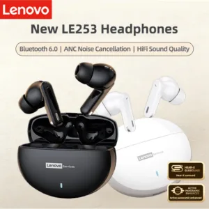 Lenovo LE253 Wireless Bluetooth 6.0 Headphones TWS HiFi Sound ANC Noise Reduction Earphones Gaming Sports Earbuds With Mic New