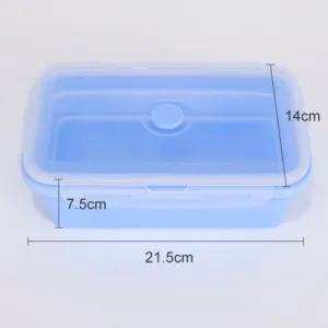 Collapsible Food Storage Containers Foldable Silicone Lunch Containers with Lids, Rectangle Collapsible Bowls Round Food Bowls — image 20