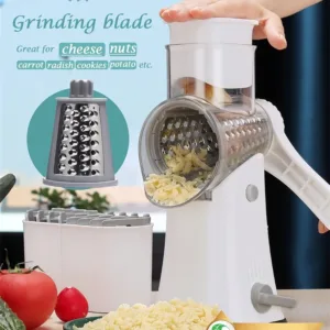 LMETJMA 5 in 1 Rotary Cheese Grater Shredder Kitchen Mandoline Vegetable Julienne Slicer Waffle Cutter Nut Chopper JT247 — image 14