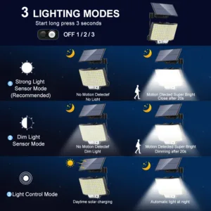 348LED Solar Lamp Outdoor Security Light with Motion Sensor Waterproof 126/328LED Powerful Spotlight Solar for Garden Garage — image 4