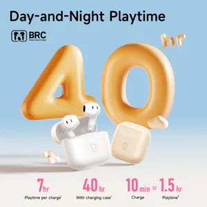 Baseus Bass BS2 Lite True Wireless Earbuds Bluetooth 6.0 Semi-in-Ear Earphones 2-Mic AI ENC 40H Playtime IP55 SuperBass Ear buds — image 6