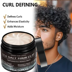 Water Ice Levin Sea Salt Hair Clay Beach Wave Curl Defining Texturizing Styling Paste 60g — image 3
