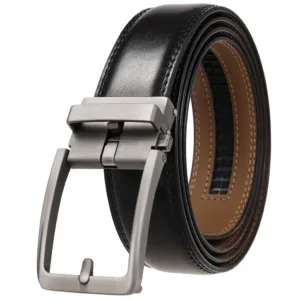 Men's Leather Belts Fashion Automatic Buckle Cowskin Male Belts Luxury Designer Black Brown 3.5cm — image 5