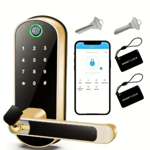 Smart Fingerprint Door Lock App Remote Control Keyless WIFI Digital Touchscreen Lock NFC IP67 Waterproof with 2 IC Cards — image 8