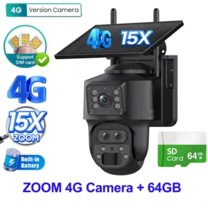 SHIWOJIA 15X ZOOM Solar Camera 4G 12MP Three Lens 360° View 5W Solar Panel Security Outdoor PTZ IP Camera 7800mAh Battery UBOX — image 16