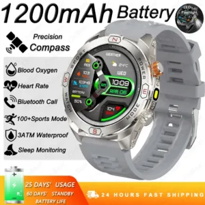 ChiBear Genuine Military Smart Watch Men: 1200 mAh Battery Compass GPS Sports Outdoor Watch Bluetooth Call Smartwatch 2026 New — image 17