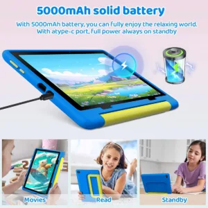 Kid Tablet Android 15 Tablet for Kids 10 inch 20GB+64GB 8-Core with Case 1TB TF Expandable for Toddler Children Parental Control — image 3