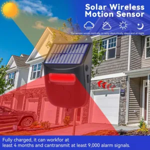 Motion Sensor Chime, Solar Chime, Security Sensor, Door Security Alert, 4 Levels of Volume, Solar Wireless Doorbell — image 3