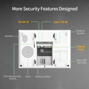 Staniot 7 inch Home Alarm System Wireless WiFi 4G Tuya Smart Security Protection Kit Built-in 115dB Louder Siren 5000mAh Battery — image 5