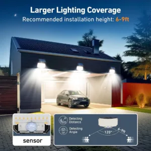 Solar Lights Outdoor 234LED 3 Modes Motion Sensor Flood Lights with Remote IP65 Waterproof Security Solar Lights for Outside — image 16