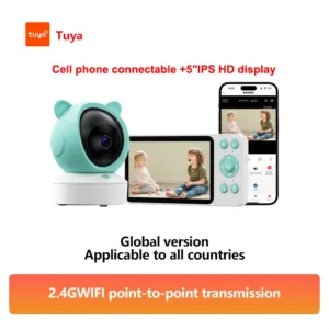 DANMINI 5 "tuya baby monitor 2K high definition WiFi remote mobile APP control up, down, left and right rotation gimbal camera — image 9