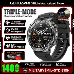 2026 New TANK Ultra 1400mAh Battery Military Smart Watch 10ATM Waterproof Heart Rate Tactical LED Flashlight Men Sports Bracelet — image 9