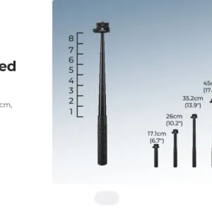 K&F CONCEPT Foldable Selfie Stick for Insta360 X5 X4 X3 DJI Osmo 360 92.5cm/36.4inch Aluminum Alloy Extension Rod Invisible Pole — image 14