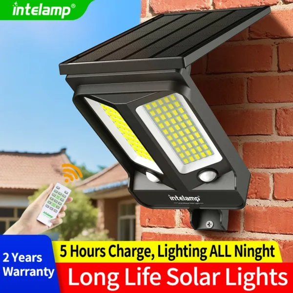 Solar Lights Outdoor With 3 Modes Motion Sensor Super Bright Wall Lamp IP65 Waterproof Street Light for Garden Yard Path Garage