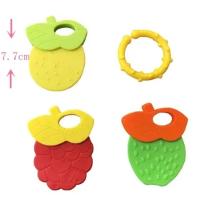 Baby Fruit Style Soft Rubber Rattle Teether Toy Newborn Chews Food Grade Silicone Teethers Infant Training Bed Toy Chew Toys Kid — image 4