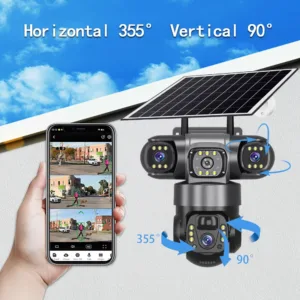 V380PRO 3 Lens WiFi Solar Camera 15MP 360 Outdoor Waterproof CCTV Night Vision Two-Way Audio Camera Mobile Tracking 4G IP Camera — image 2