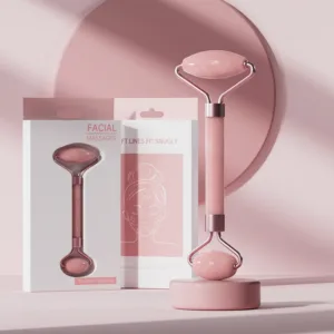 Face And Neck Massager Roller and Guasha Board Resin Non-rose Crystal Jade Roller Beauty Double-ended Massage Skincare Tools — image 12