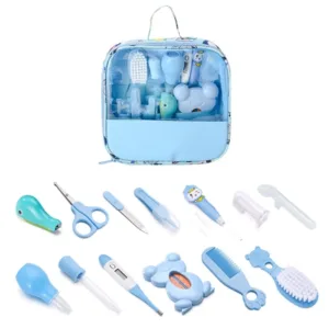 8/13Pcs/set Newborn Baby Care Kit Kid Toiletries Baby Kids Nail Hair Health Care Thermometer Grooming Brush Kit Clipper Scissor — image 9