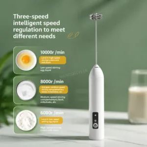 Wireless Milk Frother Electric Type-C Handheld Blender Stainless Steel Mini Coffee Maker Whisk Mixer For Coffee Cappuccino Cream — image 4