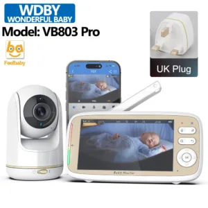 5 Inch Baby Monitor 3x Zoom PTZ Cam APP+monitor Dual Control WIFI Electronic Baby Sitter Two Way Audio Night Vision Baby Phone — image 8