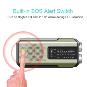 Weather Radio Emergency Multifunctional Radio FM AM WB Hand Crank Solar USB Charging 2000mAh Power Bank LED Flashlight Torch — image 5