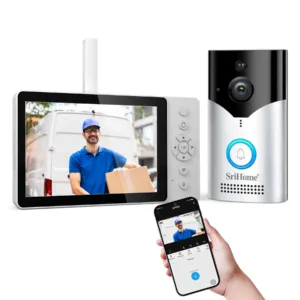 Srihome SH054 5Inch Screen 4MP 1440p Wireless WIFI Doorbell Solar IP Camera Kit Video Door Phone Visual Door Viewer Camera — image 3