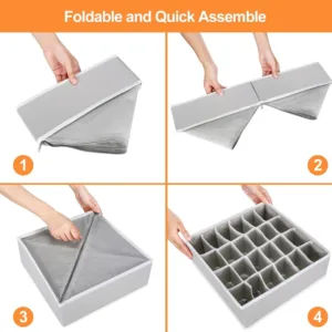 Organizer For Underwear Socks Bra Pants Scarf Tie Storage Box Wardrobe Drawer Organizers Foldable Case For Underwear Organizer — image 6