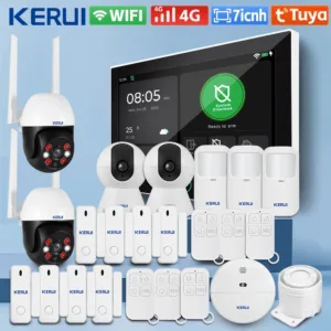 KERUI Tuya WiFi+4G Home Alarm System with 7 inch Large Touch Screen Panel Alarm Set FSK / ASK for House Security Protection G70