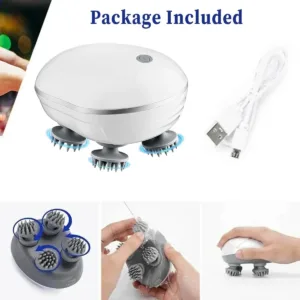 Head Massager with Adjustable Speed for Scalp Massage Red Light for Hair Care Soft Silicone for Deep Kneading of the Head — image 5