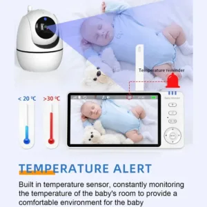 5 Inch Video Baby Monitor With Camera PTZ Zoom Babyphone Cam Security Protection Surveillance Cameras Temperature Sensor Lullaby — image 3