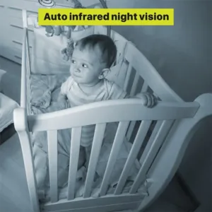 Babystar 5inch Video Baby Monitor with Remote Pan-Tilt-Zoom Camera and Audio.Two Way Talk VOX Mode Lullabies BabyPhone — image 4