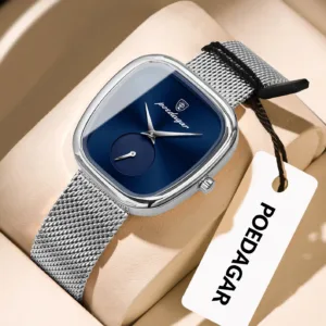 POEDAGAR Luxury Brand Woman Watch Waterproof Stainless Steel Mesh Women's Watches Fashion Elegant Quartz Ladies Wristwatch Reloj — image 7