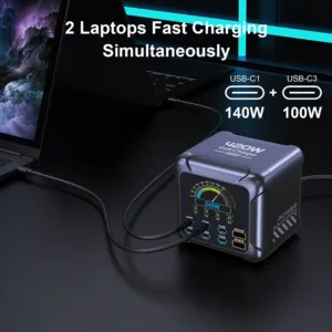 Ubigbuy 420W GaN Charger PPS PD3.1 140W USB Type C Charger Digital Display Fast Charging Station for MacBook iPhone 17 Samsung — image 6