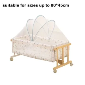Full-coverage Crib Mosquito Net Mosquito Washable Stroller Safety Tent Foldable Breathable Cot Cover for Holidays Travel Summer — image 9