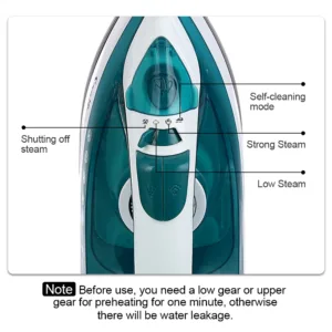 Electric Iron Portable Mini Garment Steamer Steam Iron For Clothing Iron Adjustable Ceramic Soleplate Iron For Ironing Sonifer — image 6