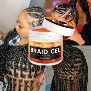 Styling Braiding Gel Wax Carbomer Long Lasting Strong Hold Pomade Anti-Frizz Smooth Hair Finishing Shaping Hair Edge Control — image 4