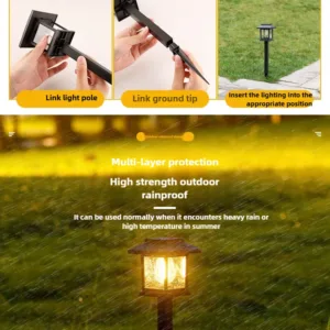 Outdoor Solar LED Ground Stake Light Lawn Lamp for Garden Villa Courtyard Park Landscape Yard Atmosphere Lighting — image 15