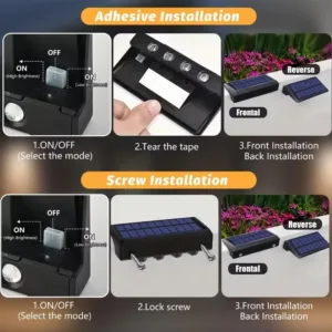 4pcs Solar Wall Light Outdoor Waterproof Solar Light Lighting Home Garden Courtyard Decoration Outdoor Sunlight Light — image 5