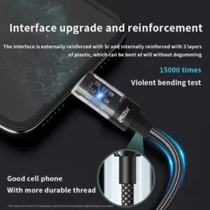 240W Nylon Cable USB Type C Super Fast Charging Cable For Samsung Xiaomi Huawei Honor LED Digital Display Fast Charger Data Cord — image 2