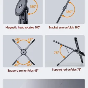 Foldable Magnetic Laptop Stand Aluminum Alloy Portable Adjustable Stand Heat Dissipation Holder Supports Phone Tablet Notebook — image 11