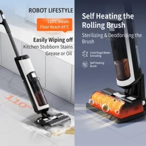 Cordless Handheld Vacuum Cleaner Wet Dry Cleaning Robot RL9Max 14000pa Super Strong Suction Self Heating Brush 4000mAh Battery — image 2