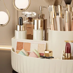 Rotating Cosmetic Storage Box, Multi - compartment Organizer for Lipsticks, Eyebrow Pencils & Brushes, Bathroom Skincare Storage — image 6