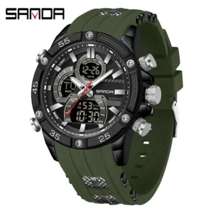 SANDA New 6162 Fashionable Men's Electronic Watch Sports Fashion Multifunctional Waterproof LED Men's Electronic Watch 2025 — image 7