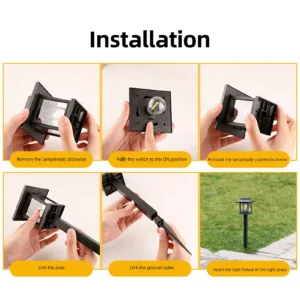 Outdoor Solar LED Ground Stake Light Lawn Lamp for Garden Villa Courtyard Park Landscape Yard Atmosphere Lighting — image 5