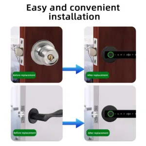 RAYKUBE M5 Tuya BLE Fingerprint Door Lock Digital Electronic Lock with Password/Key/IC Card/ Smartlife/ Tuya APP Unlock — image 2