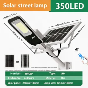 300W Powerful Solar Light Outdoor Solar Street Light 6000mah Waterproof Automatic Dusk to Dawn Street Light For Garage Garden — image 9